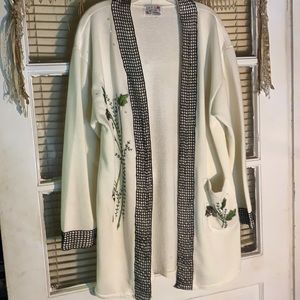 Lacy After Noon Sequined Embroidered Sweater XL